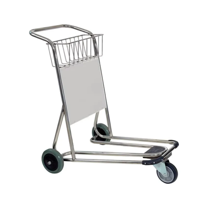 Natural Rubber Wheels Aluminum Alloy Airport Baggage Trolley Luggage Cart Airport Trolley Cart with Brake System