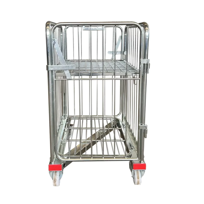 Nestable Mild Steel Folding Roll Cage Wire Mesh Cart Hand Cart & Trolley for Tools Cargo Storage Equipment OEM Customizable