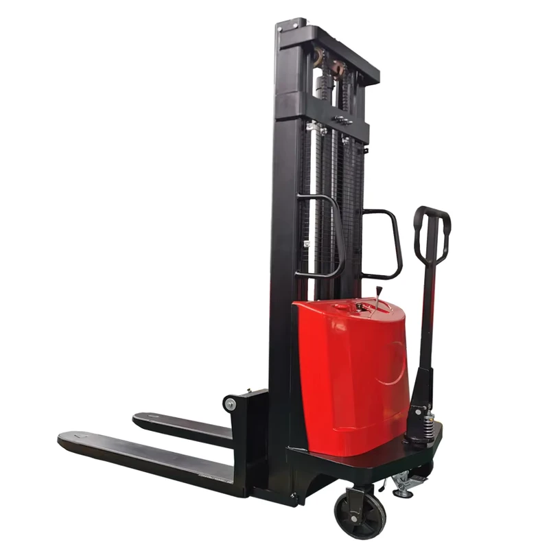 New 2 Ton Semi Automatic Manual Forklift Semi Electric Pallet Stacker CE Certified 1 Year Warranty PU Nylon Wheels Forklift