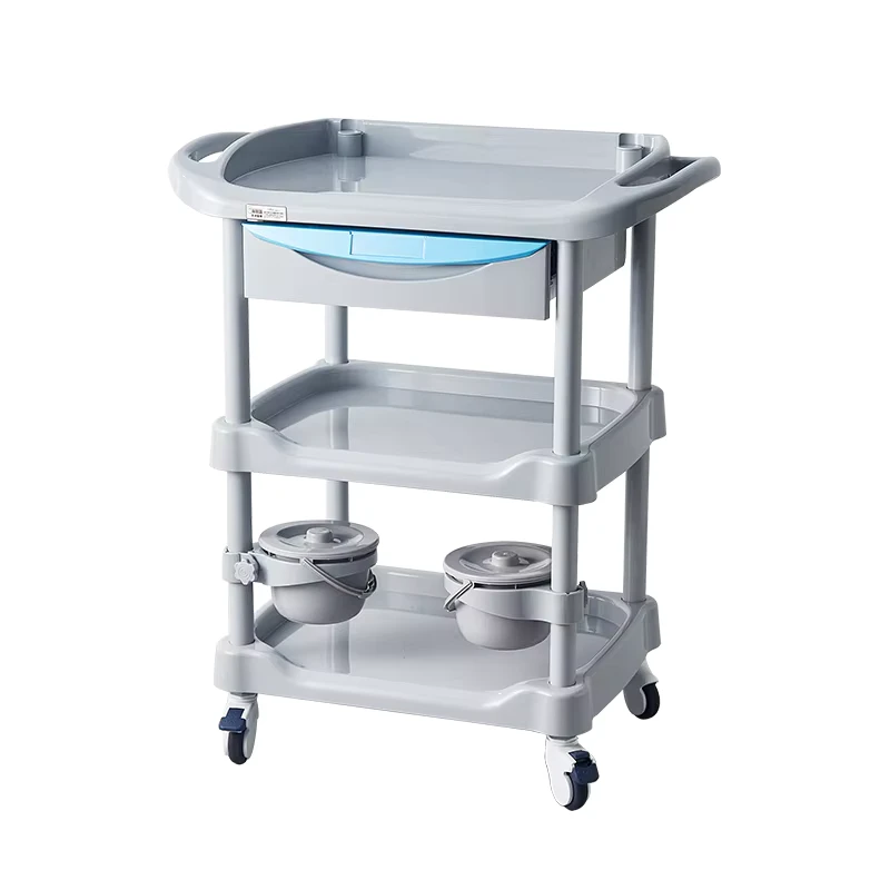New Arrival Factory Price ABS Plastic Medical Trolley with Drawers and Universal Casters for Hospitals and Beauty Salons