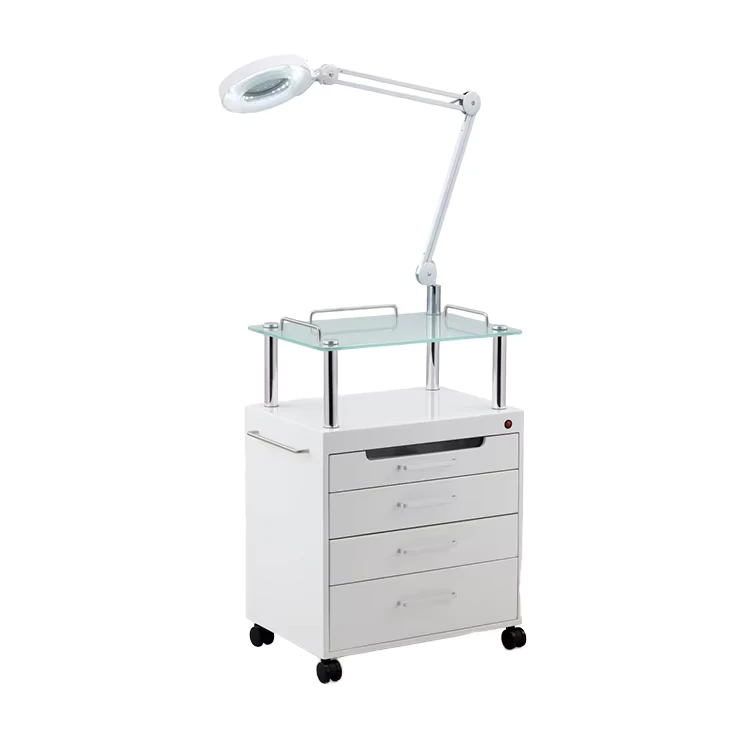 New Arrival Modern Design Multifunctional Electric Trolley for Beauty Salons Shadowless Lamp with Metal Material for Beauticians