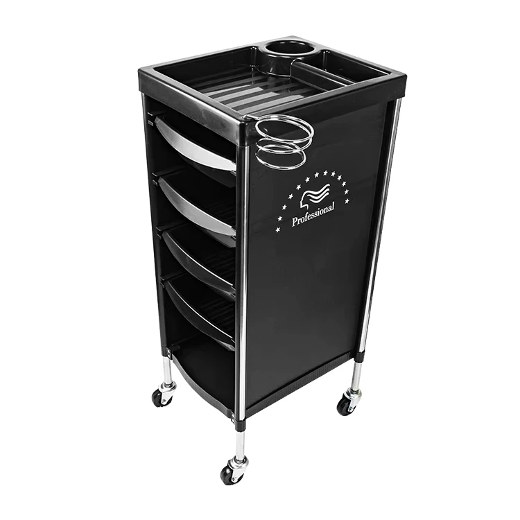 New Arrival Plastic Salon Trolley With Wheels Salon Trolley Hair Salon Cabinet QZ 12S