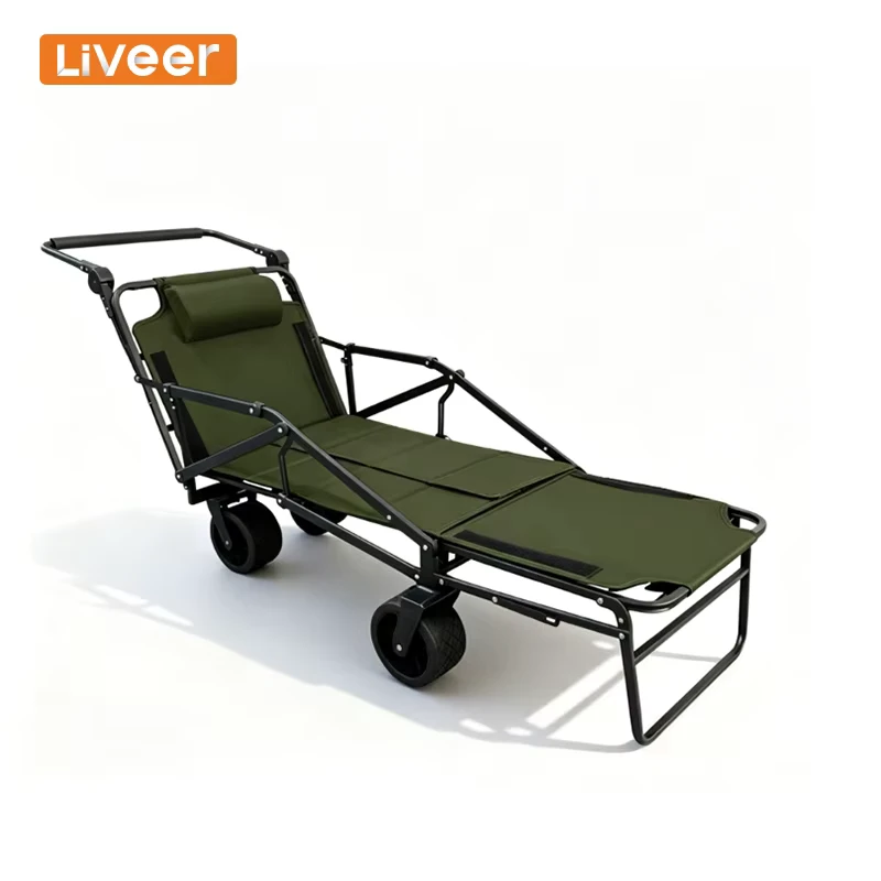 New Arrival Portable Extended Steel Frame Utility Cart Dual Open Folding Design Four Wheel Roll Container for Long Storage