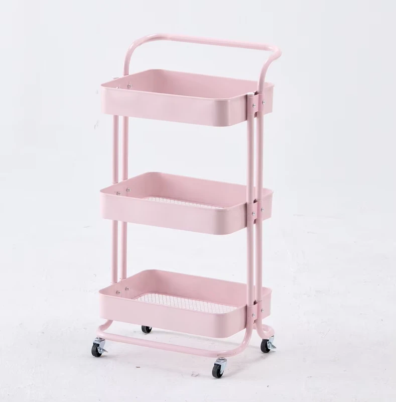 New Design Gold Metal Beauty Trolley 3 Tiers Makeup Salon Cart with Lockable Wheels for Pedicure Spa Nail Shop