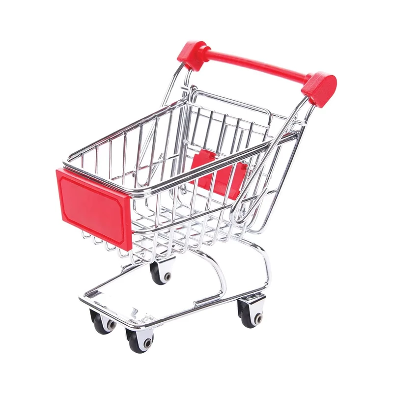 New Design Grocery Trolley Desk Metal Plastic Mini Supermarket Shopping Carts
