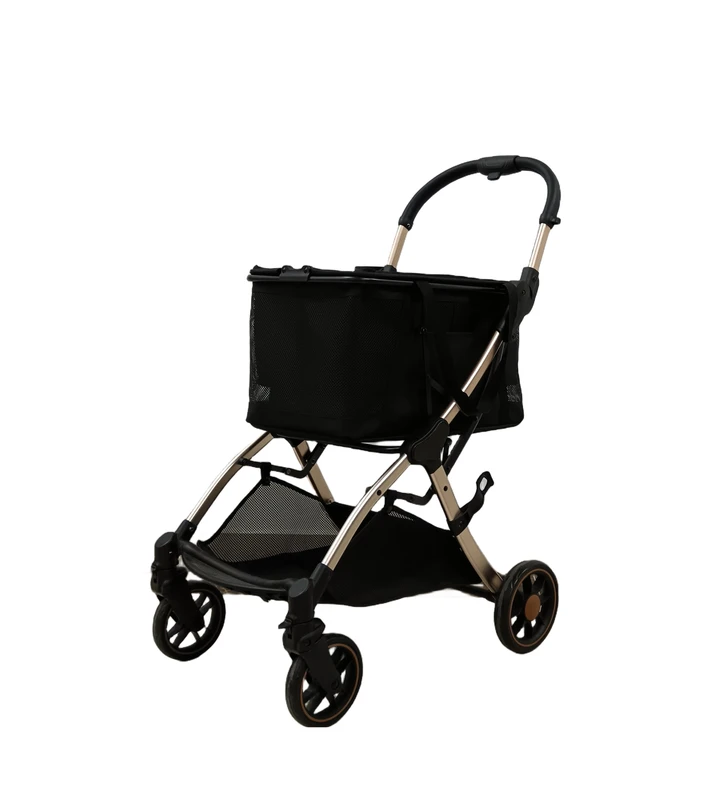 New Design Luxury Aluminum Detachable Shopping Cart One-key Folding Travel Hand Trolley Fabric Made for Outdoor Camping