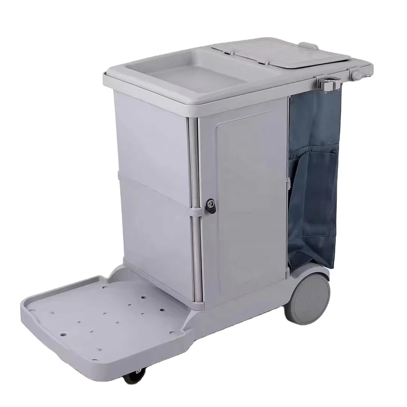 New Design Luxury Gray PP Plastic Janitorial Cleaning Carts UP-086