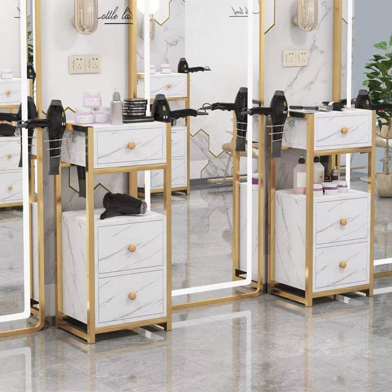 New Design Salon Furniture Gold Salon Trolley Removable Beauty Trolley Makeup Storage Trolley Factory Supply 3 Days Delivery