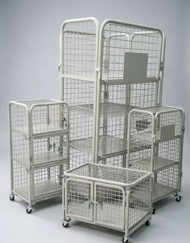 New Durable Folding Steel 3 Sided Roll Cage Trolley with Roller Bearing and Ball Bearing for Logistics Transport