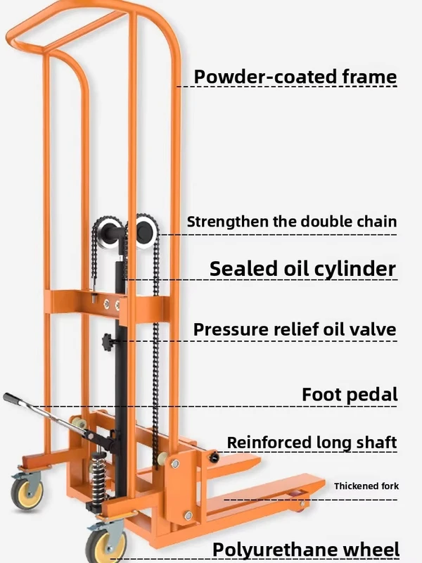 New Hydraulic Forklift Unloading Tool SGC Model Nylon Wheels Small Manual Mini Home Lift Truck Compact Elevated Forklift