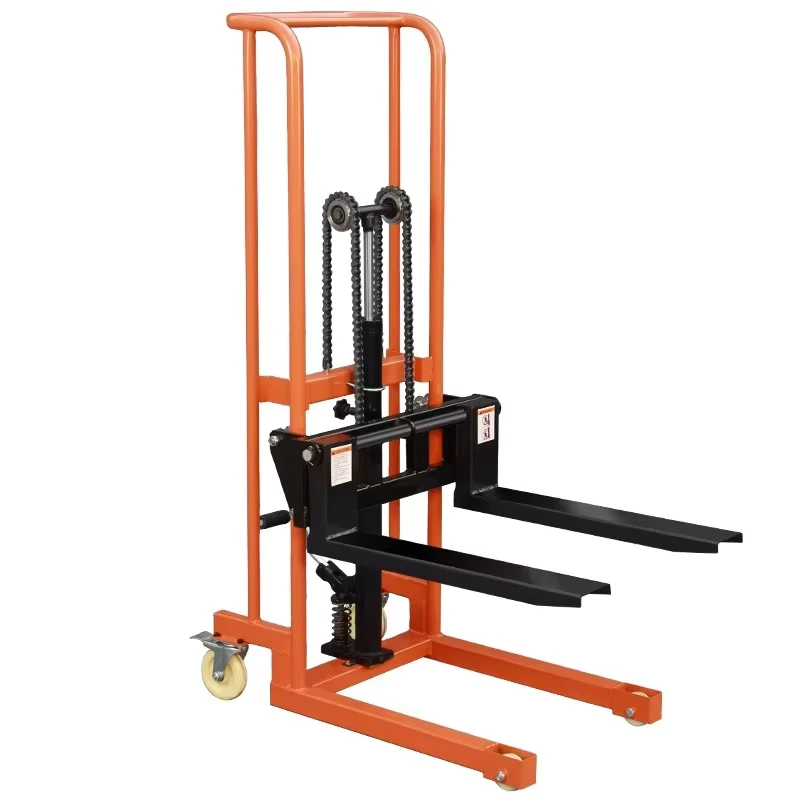 New Manual Forklift Mini Small Hydraulic Stacker Household Lift Truck Trolley with Nylon Wheels Manufacturers