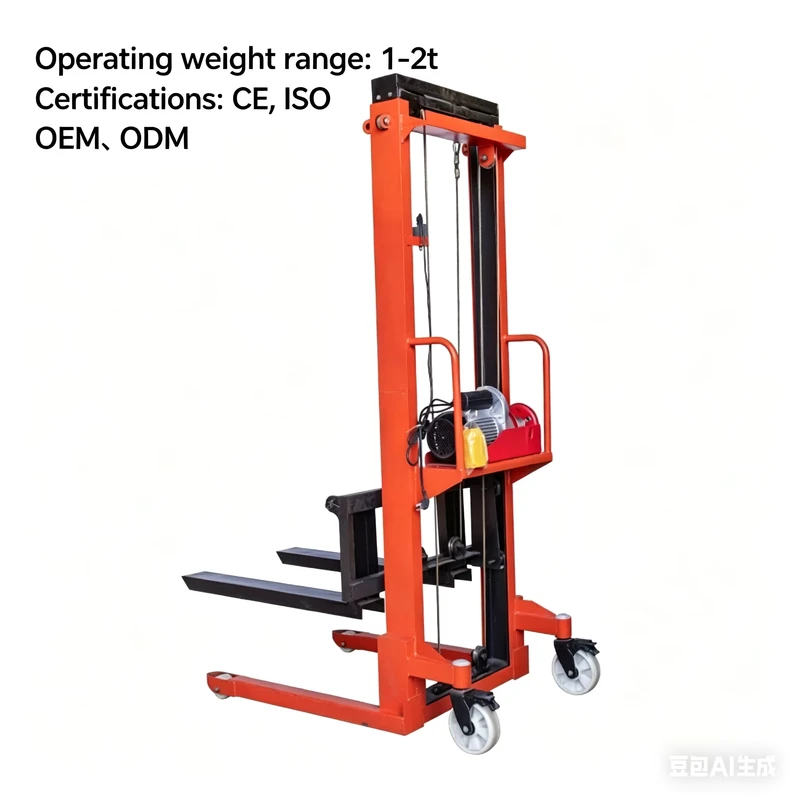 New Manual Hand Forklift Stacker with Polyurethane Tire Germany Parts Hydraulic Lift