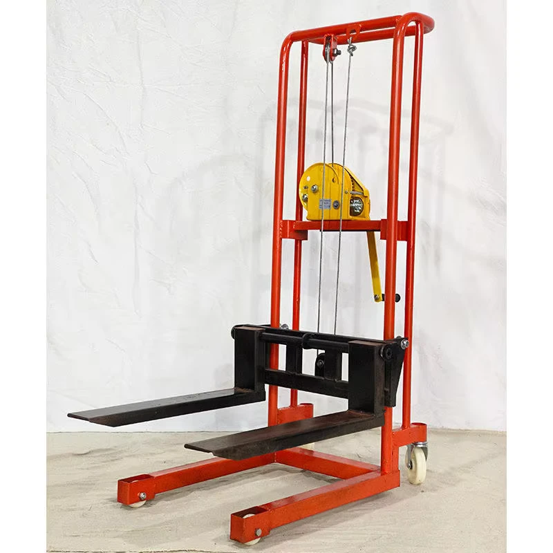 New Mini Foot Hydraulic Lifting Stracker 200kg Adjustable Hydraulic Manual Forklift Stacker