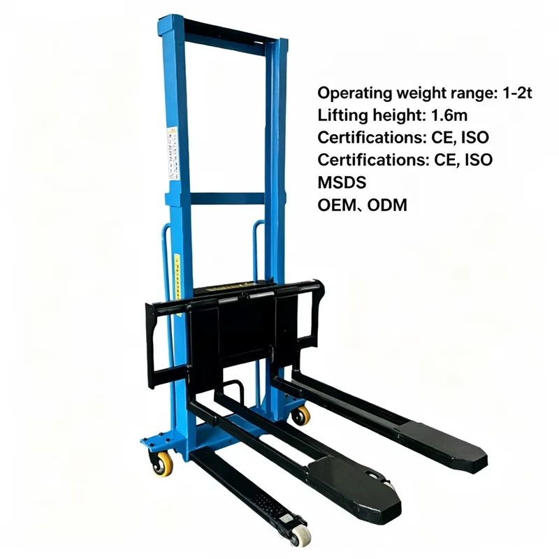 New Mini Pallet Stacker Truck Manual Hydraulic Lift Forklift Hand Lift Stacker with 1 Year Warranty