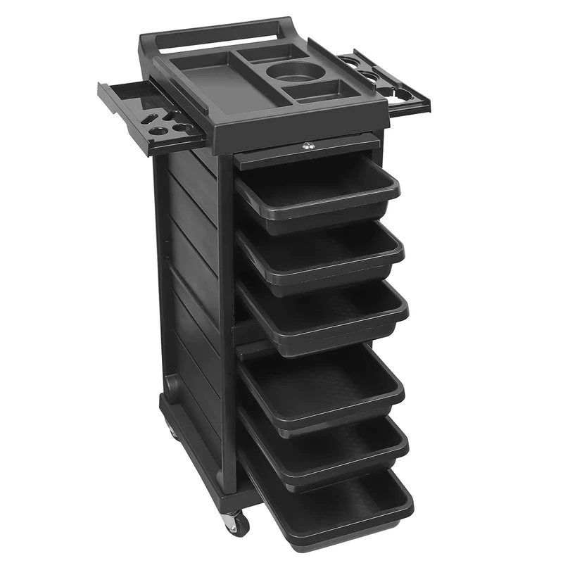 New Modern Cross border Beauty Salon Barber Shop Multi function 5 layer Plastic Commercial Use Storage Trolley Modern Design