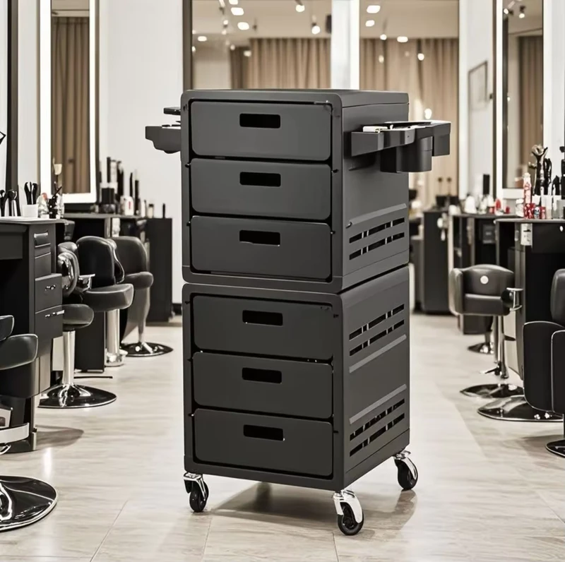 New Multi layer Beauty and Hairdressing Tool Cart with Large Capacity Storage Rack for Barber Shop Storage Rod Cart