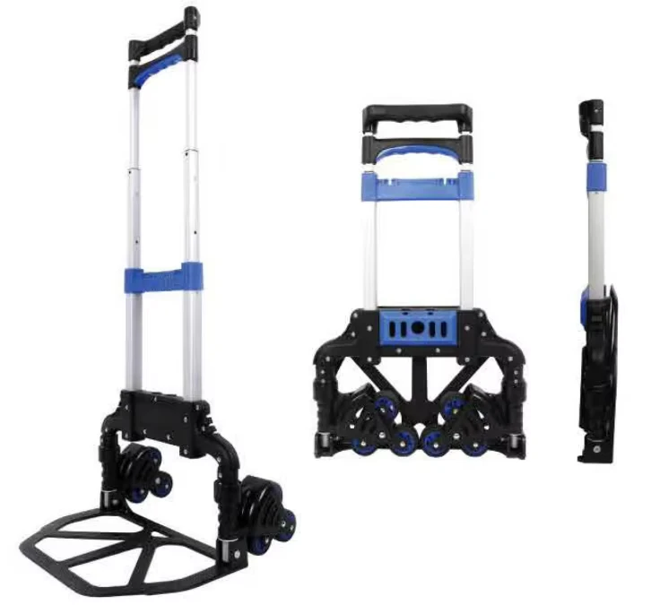 New Type Foldable Aluminium Alloy Stairs Climbing Shopping Trolley Six wheel Stair Climbing Trolley