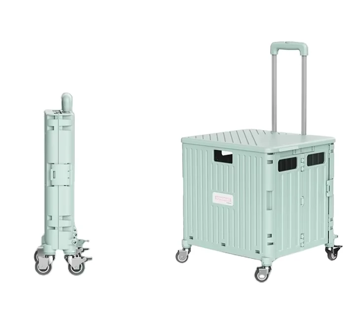 Newest Supermarket Foldable Shopping Cart with Lid High Quality 4 Wheel Aluminium Hand Cart Trolley