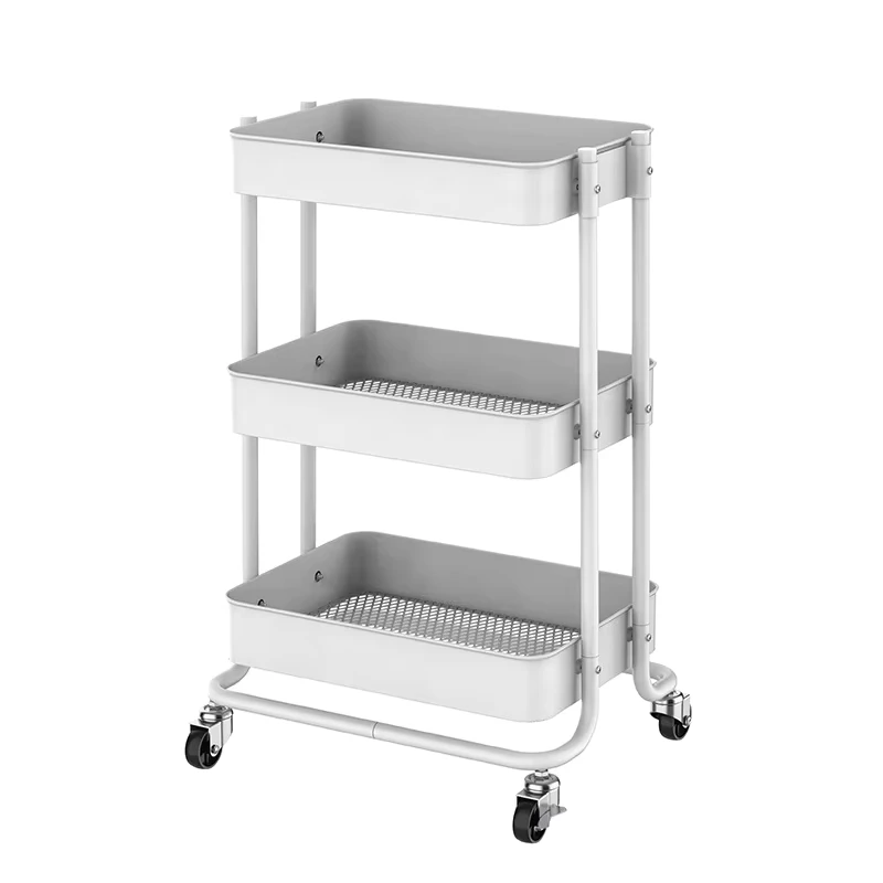 Newly Modern Design 3 Shelf Utility Rainbow Rolling Cart Organizer Storage Trolley Bed Bath and Beyond