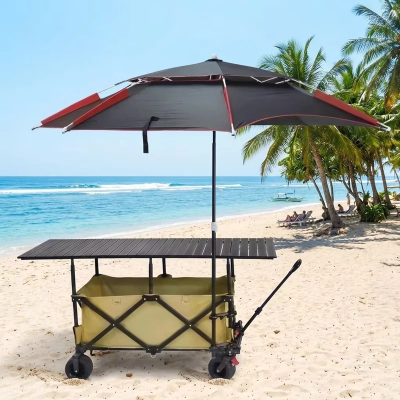 Night Market Stall Cart Foldable and Adjustable Table Board Camping Cart Lightweight and Foldable