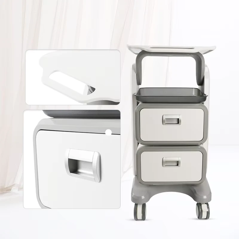 No Logo White Large Salon Trolley Cart Load Heavy Laser Machine Beauty Equipment Instrument Trolley Cart