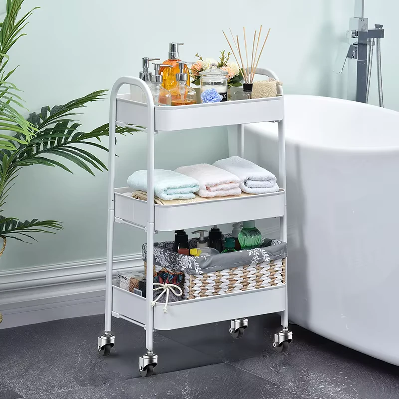 No Screw to Instal Multi layer Fruit Vegetable Collapsible Storage Racks Steel 3 tier Kitchen Storage Shelf Rack