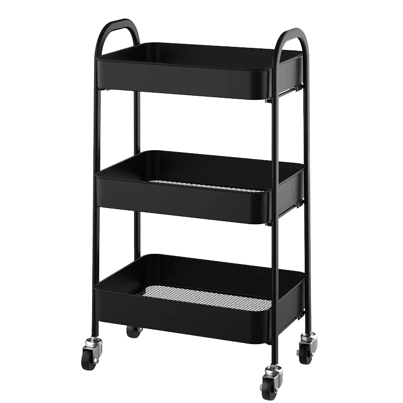 No Screw to Instal Multi layer Fruit Vegetable Collapsible Storage Racks Trolley 3 tier Kitchen Storage Shelf Rack Cart