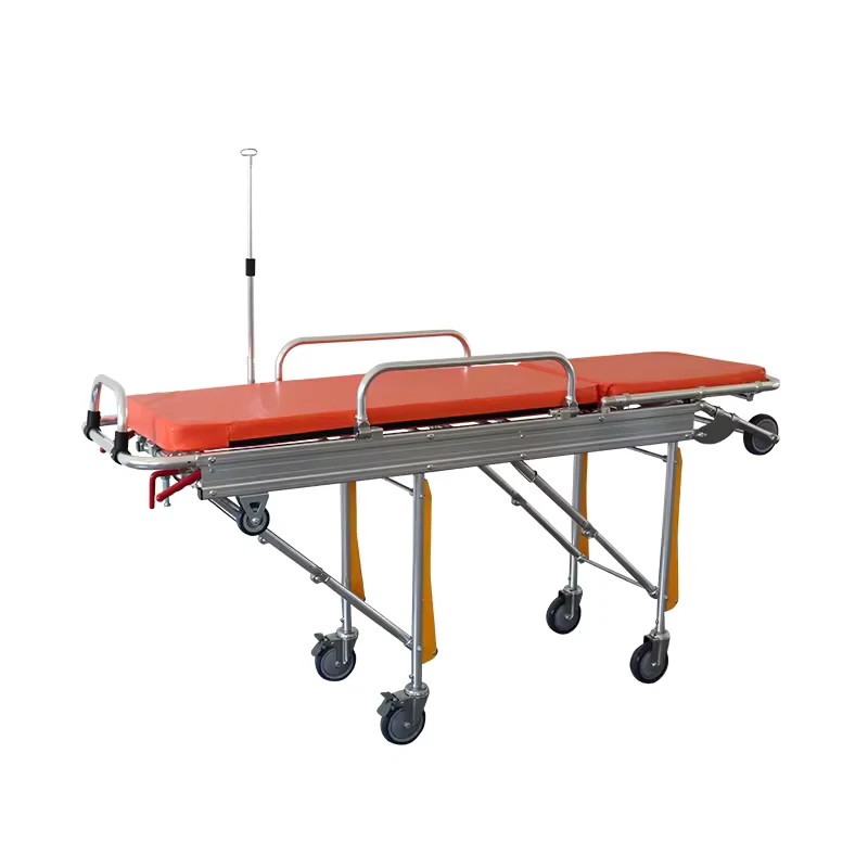 Non magnetic Aluminum Alloy Foldable Portable Emergency Automatic Hospital Furniture Ambulance Stretcher Trolley