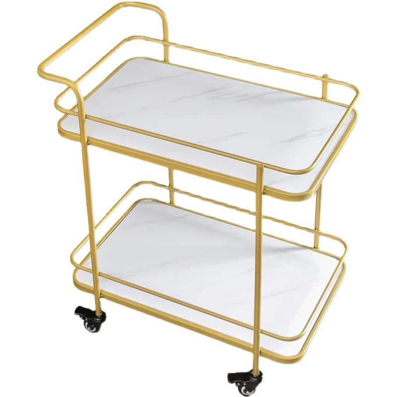 Nordic Portable Iron Dining Car Domestic Liquor Cart Small Handcart Dessert Trolley for Home and Commercial Use