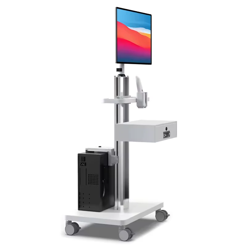 OC 2 Medical Mobile Trolley for Hospital School Office Dental Clinic with Monitor Mount Nurse Rounds Cart
