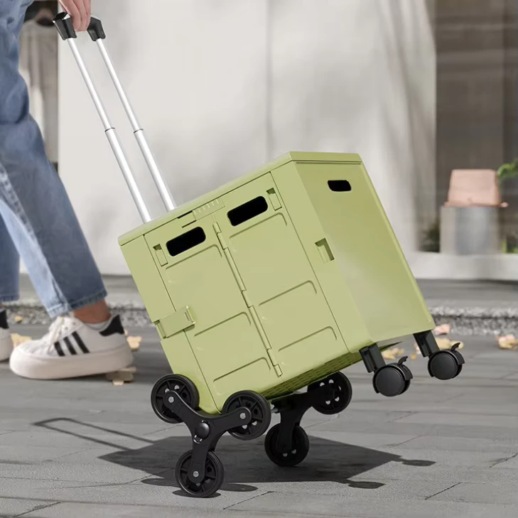 ODM OEM Stainless Steel Foldable Large Capacity Storage Trolley with Wheels for Household Items in Living Room