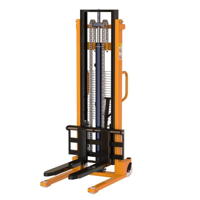 OEM 1000kg 1 Ton Manual Hydraulic Hand Stacker Forklift 90mm Fork Height for Warehouse