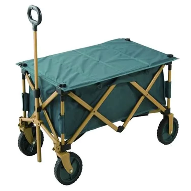OEM 4 Wheel Outdoor Camping Wagon Foldable Wagon Folding Utility Beach Sport Wagon Collapsible Cart