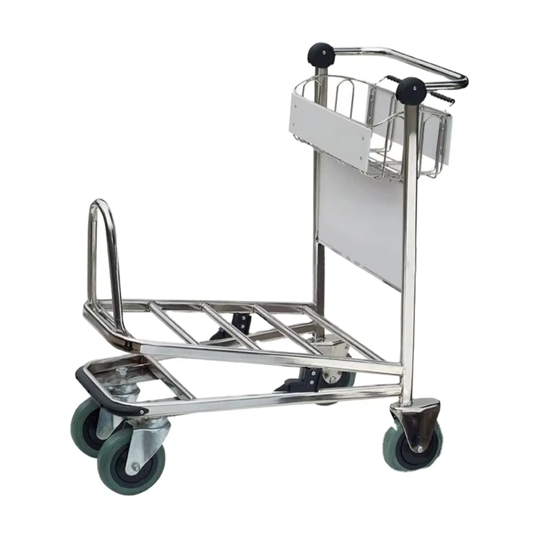 OEM Customizable Aluminium Airport Passenger Baggage Trolleys Three Wheel Platform Structure