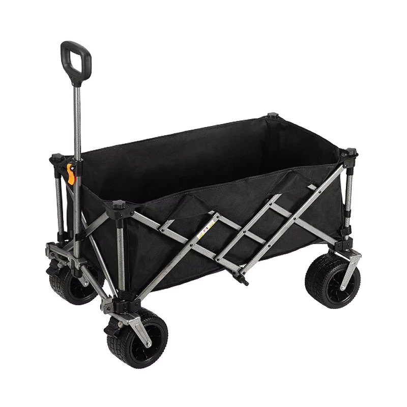 OEM Customizable Carbon Steel Four Wheel Foldable Portable Wagon Small Outdoor Camping Cart Picnics Shopping Storage Tool Stall