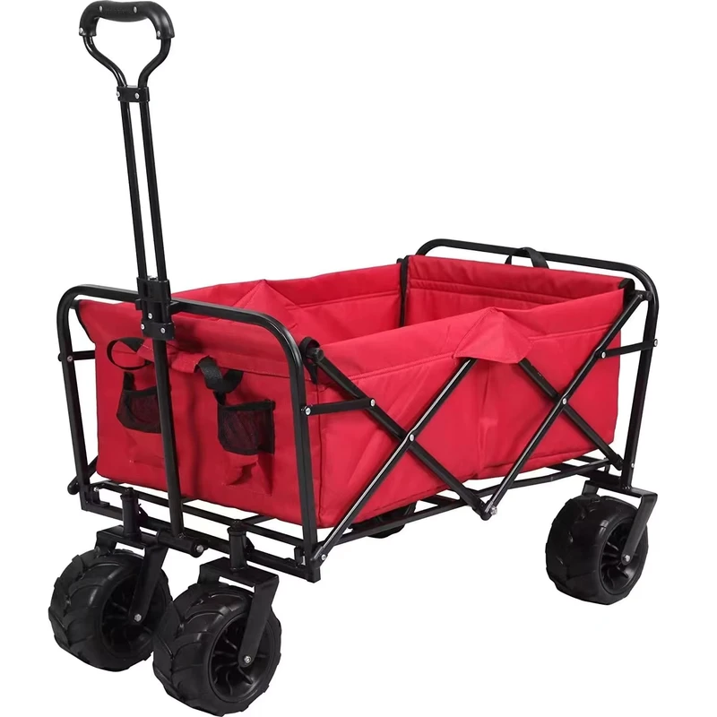 OEM Customizable Four Wheel Enclosed Structure Multi Purpose Camping and Beach Folding Trolley Cart