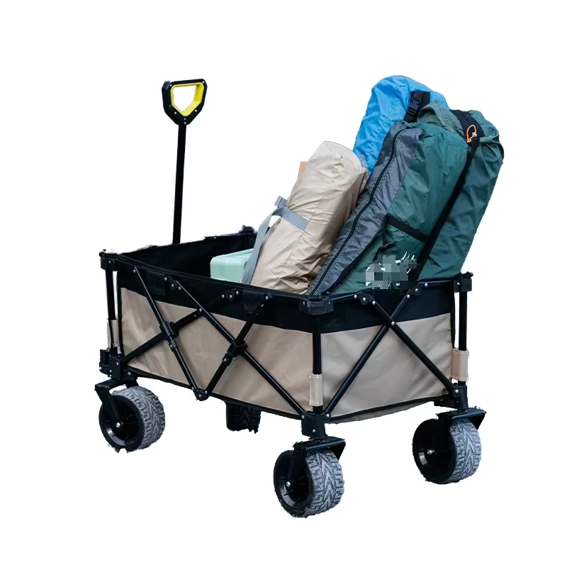 OEM Customizable Stainless Steel Folding Wagon Outdoor Camping Roll Container Wheels for Shopping Conveniently Foldable