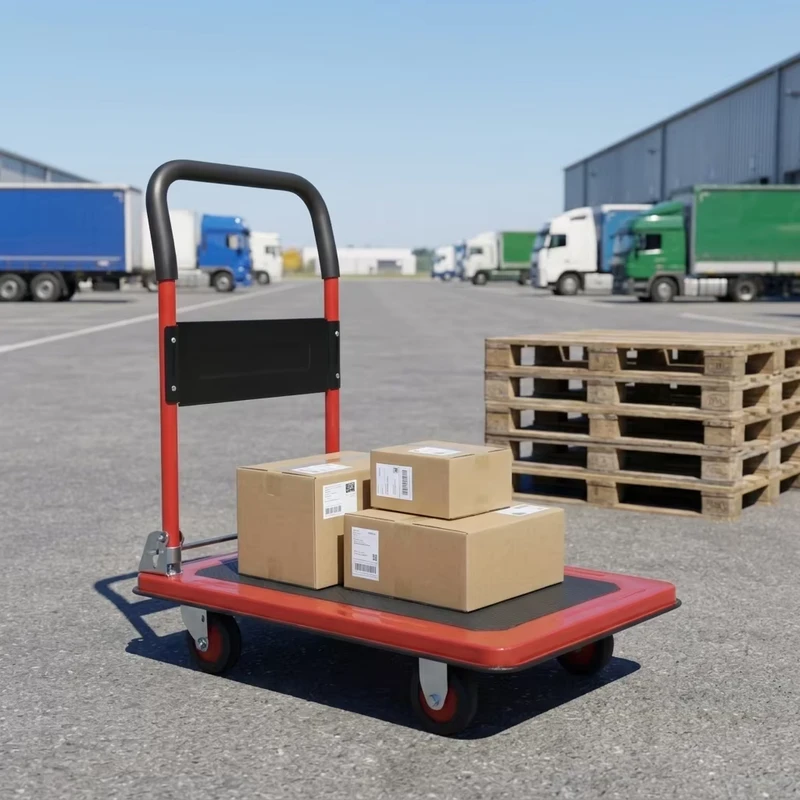 OEM Customization Support Steel Plate Folding Household Hand Cart Transporter Supermarket and Warehouse Trolley Cart Truck Load