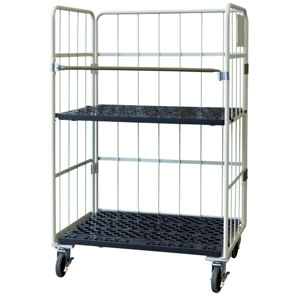 OEM Foldable Metal Wire Mesh Zinc Cargo Nestable Steel Warehouse Rolling Cage With Castors