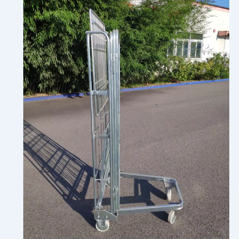 OEM Heavy Duty Durable Collapsible Supermarket Trolley Foldable Wire Roll Cage Container Steel ODM Pallet Rack Hot Dip