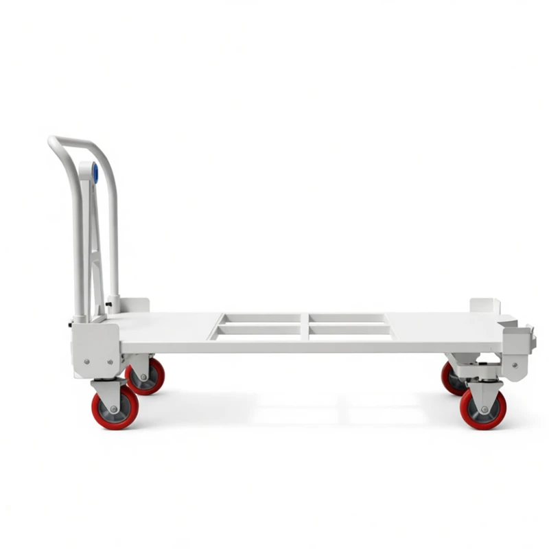 OEM Heavy Duty Q235 Steel Three-Layer Warehouse Cart Table Trolley Four-Wheel Stackable 4 High Industrial Use