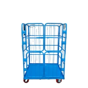 OEM Heavy Duty Steel Push Trolley Durable Wire Roll Container for Logistics Warehouse Storage Cargo Storage Equipment