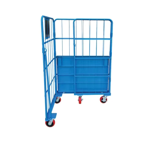 OEM Metal Push Trolley Wire Roll Cage for Warehouse Logistics Storage and Transportation in Korea