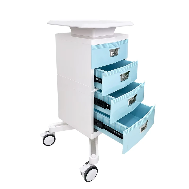 OEM Multi color Multi Functional and Large Storage Capacity Steerable Beauty Cart Trolleys Beauty Salon with Lock