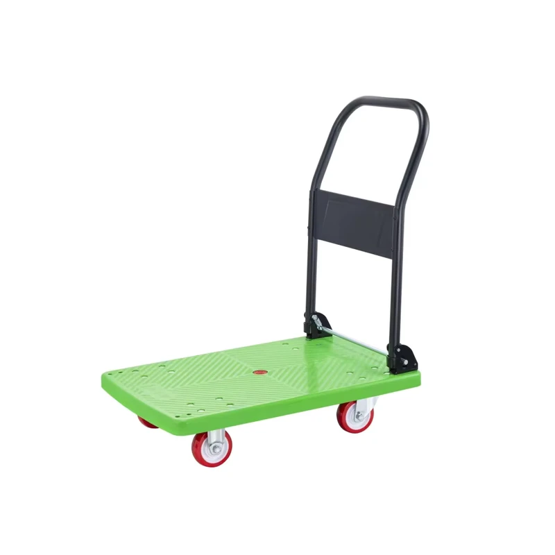 OEM Platform Hand Trolley Cart Industrial Flatbed Trolley Mute Push Cart Four Wheel Heavy Loading Cart