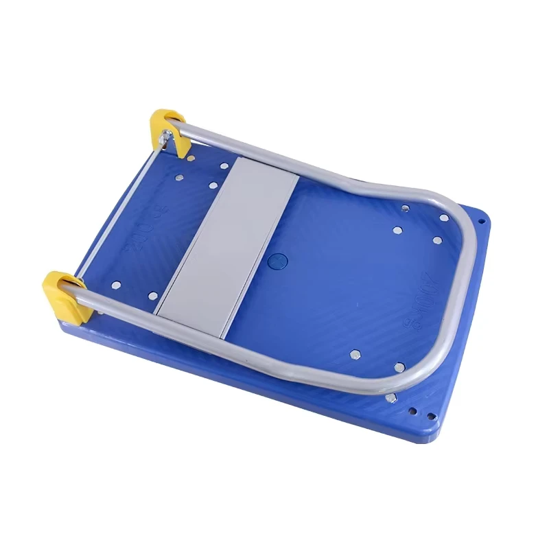 OEM Portable 400KG Capacity Four Wheel Pulley Flat Trolley Steel 4 Wheel Cart Trolley for Warehouse Use with OEM Support