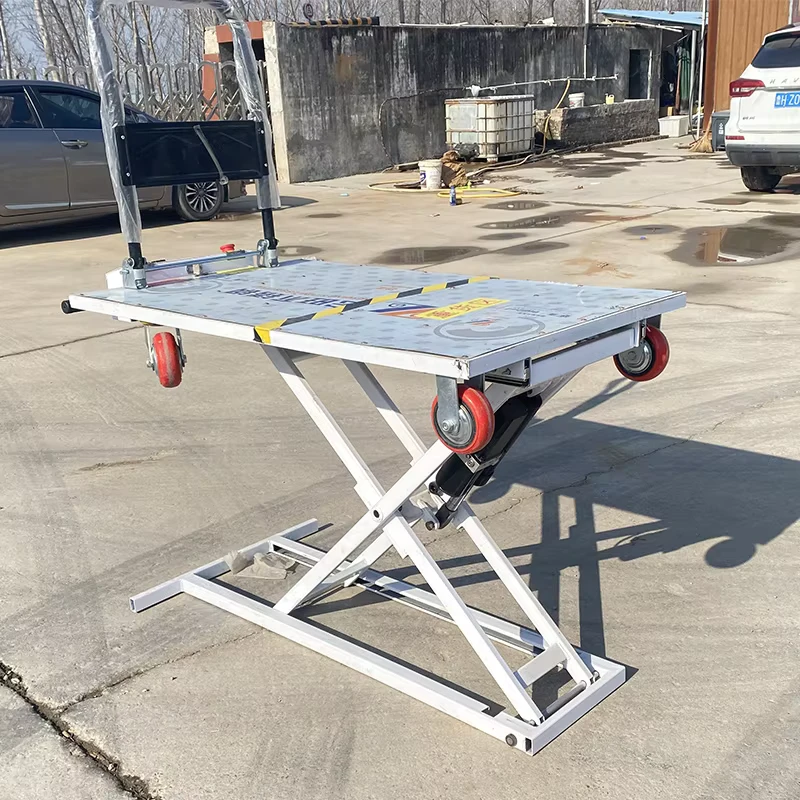 OEM Trade Flatbed Greenhouse Trolleys Dolly Electric Hydraulic Transportation Hand Truck Cart Stainless Steel Platform Lifting