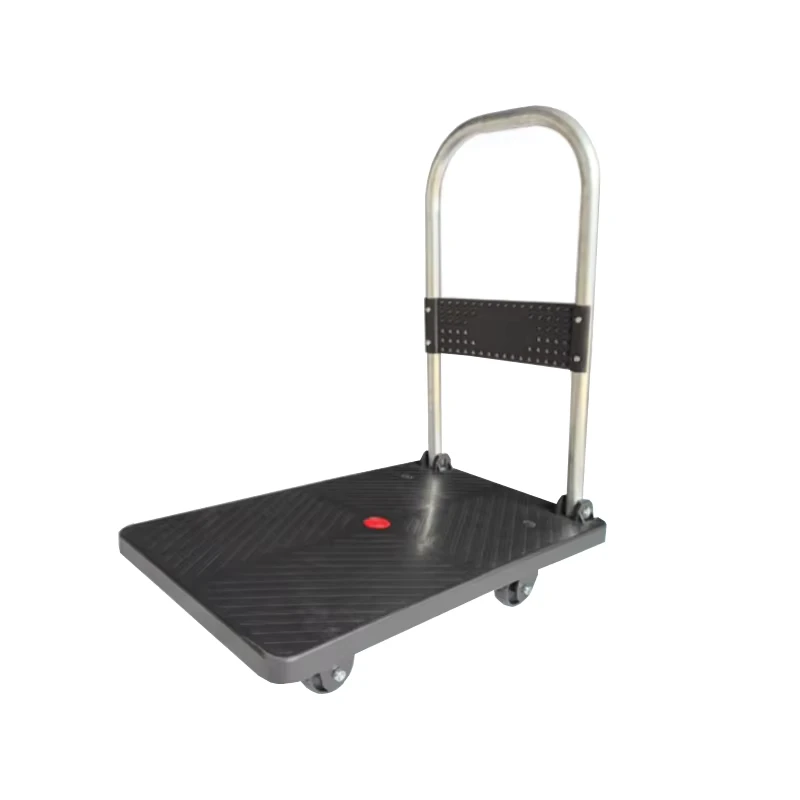 OEM100KG Load Capacity Four wheel PU Trolley 60*40 Thickened Wear Plate Household Foldable Flatbed Cart PP Material Platform