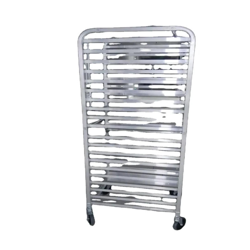 OMAKE JCBT Aluminum Alloy Eco Friendly Metal Bun Pan Cooling Bakery Tray Rack Trolley Wheel for 60.5×46.5cm Baking Oven Trays
