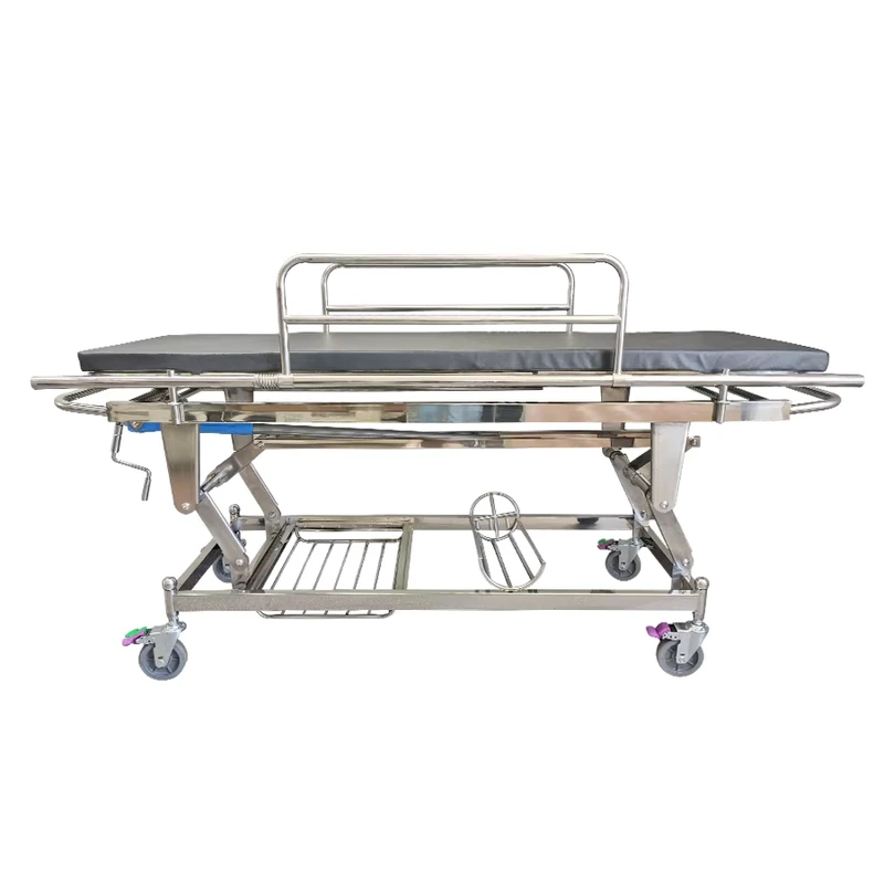 ORP NST03 Stainless Steel Stretcher Trolley Adjustable Ambulance Patient Transfer Medical Hospital